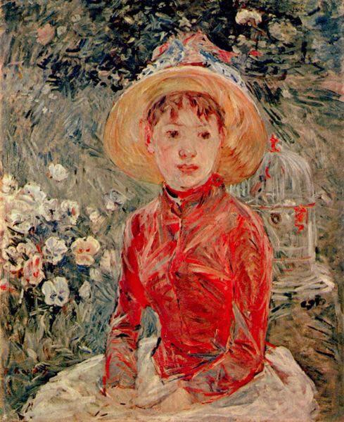 Berthe Morisot Young Girl with Cage France oil painting art